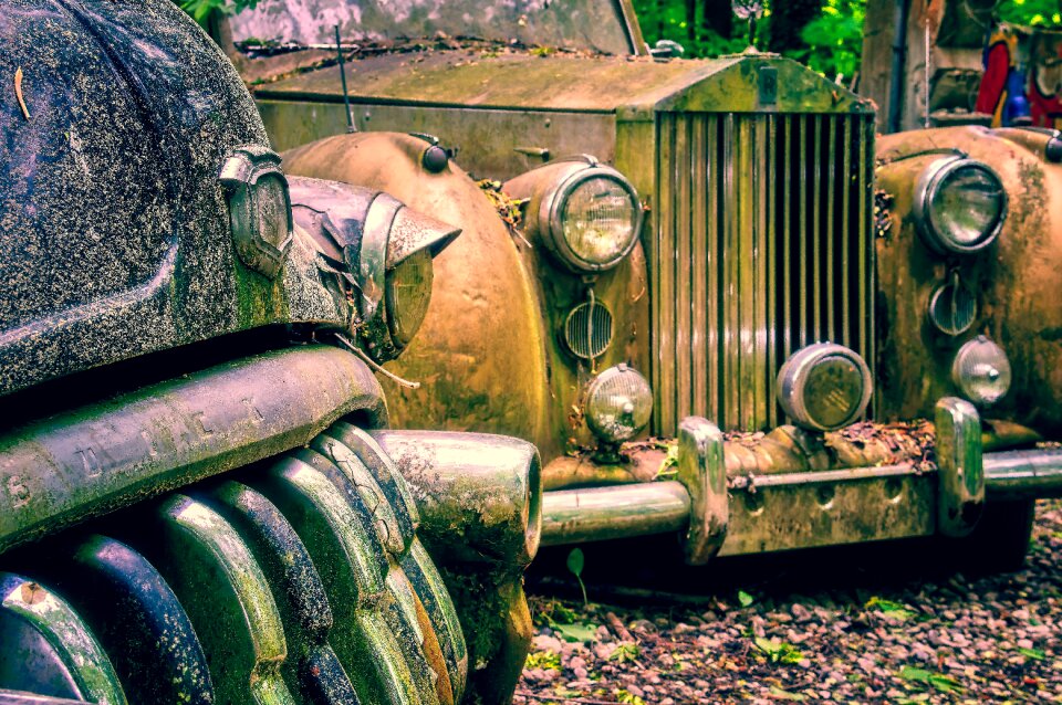 Resting place oldtimer vehicle