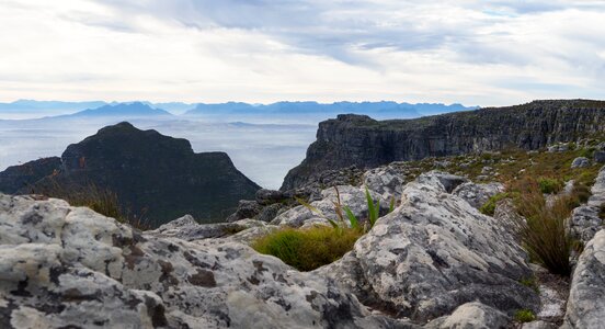 Clouds landscape rock photo