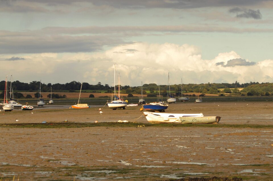 Boat coast low tide