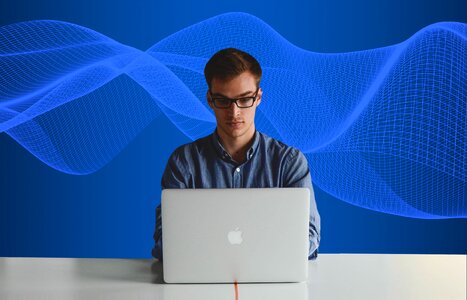 Corporate man computer