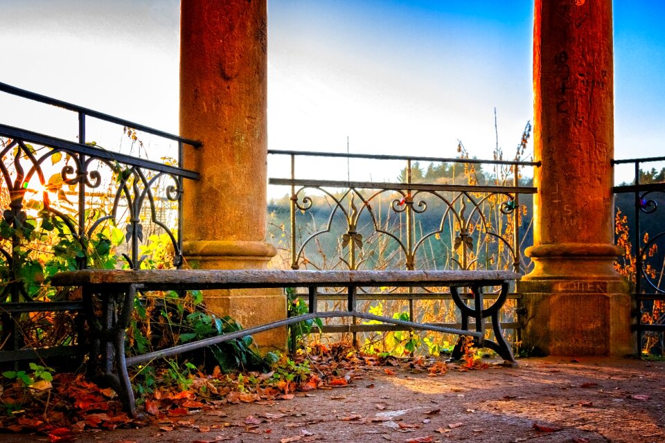 Wooden bench old sit photo