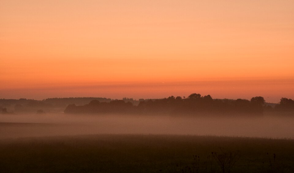 Silhouette morning light sky photo