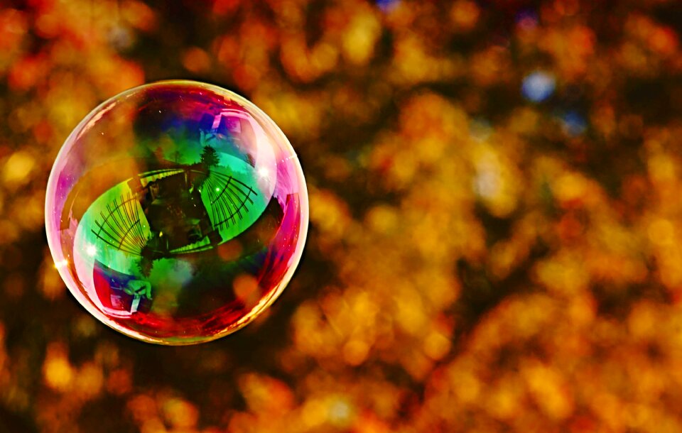 Iridescent soapy water fun