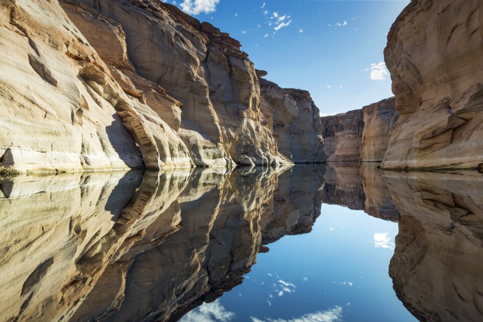 Arizona blue skies quiet water surface photo