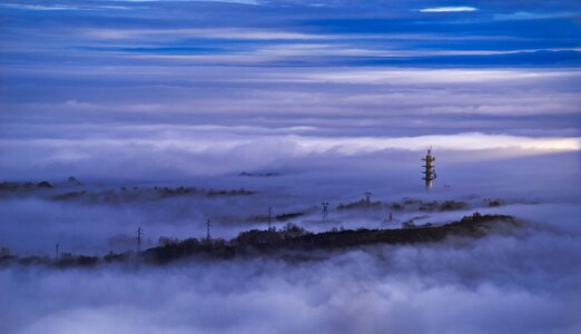 Fog winter mountain