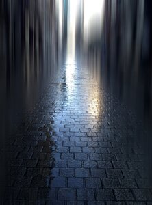 Paving stones reflection mood