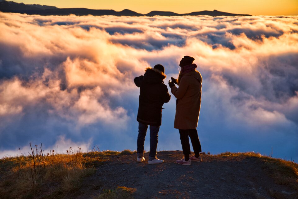 Fog winter mountain