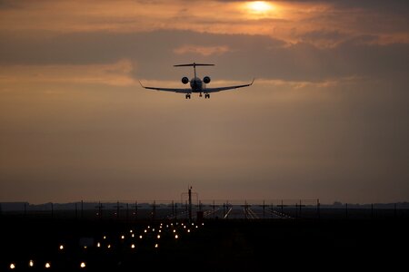 Sunset travel landing photo