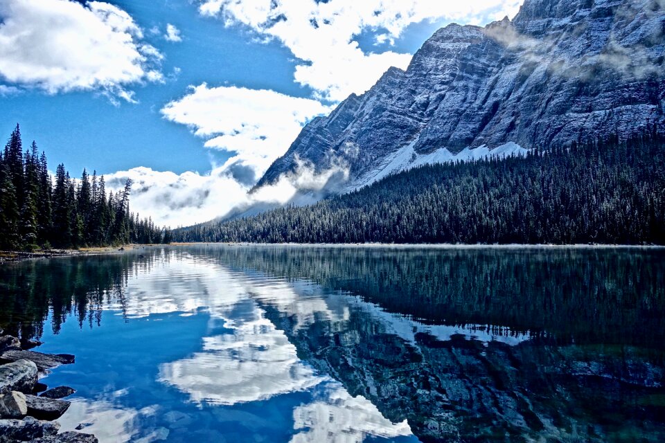 Calm water reflection