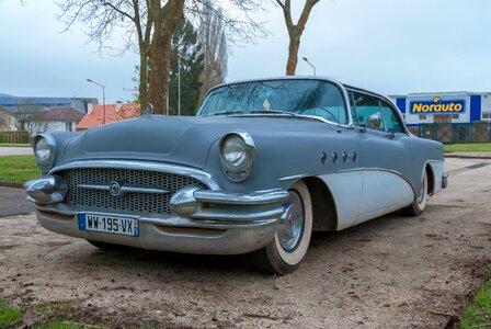 Grey old car automobile
