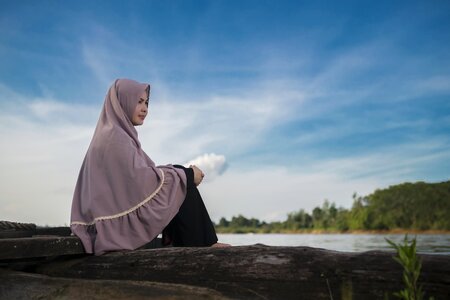 Hijab natur sunset