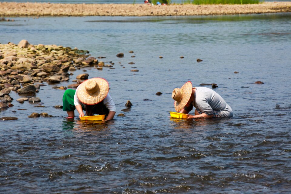 Water landscape man photo