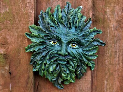 Wooden old green man