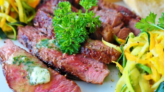 Eat food beef steak