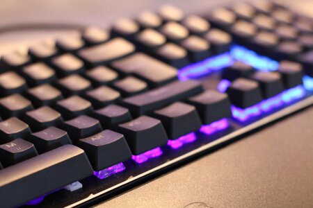 Illuminated keys computer keyboard photo