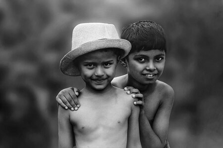People smile two boys photo