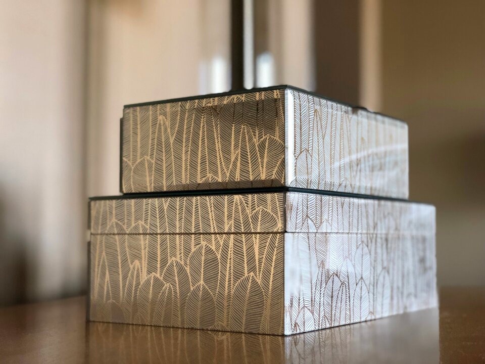 Boxes table brown box