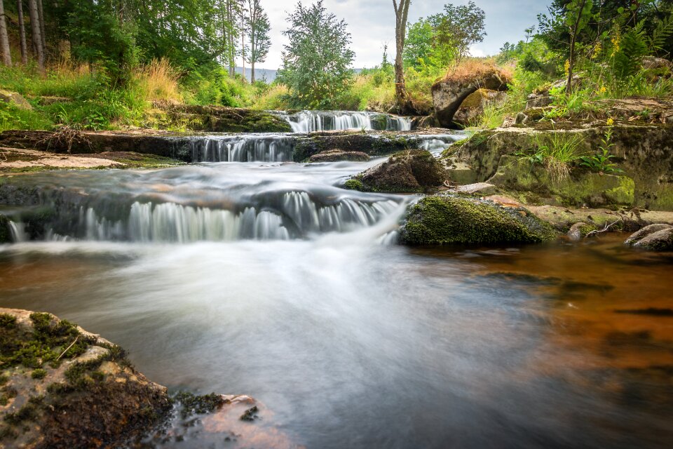 Waterfall long exposure flow photo