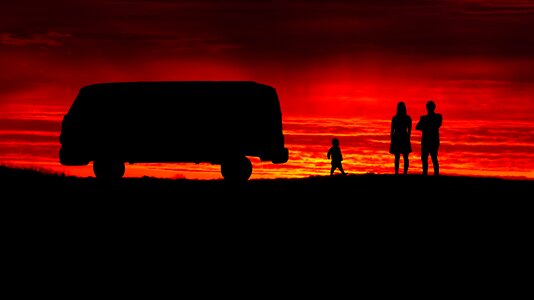 Panoramic evening landscape