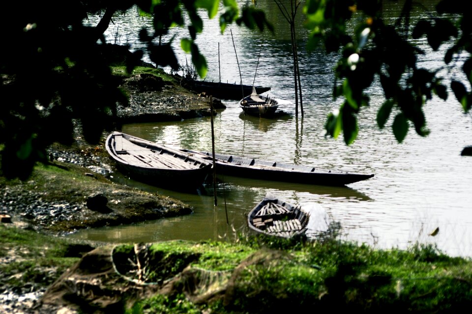 Boat river shore