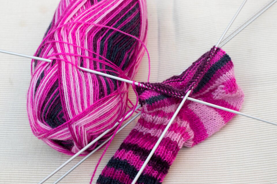Wool knitting needle crafts