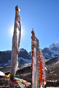 Prayer flags himalayas mountains