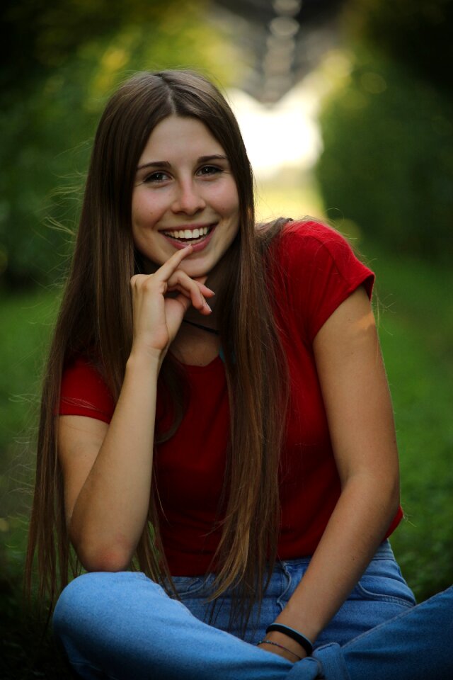 Woman mouth portrait photo