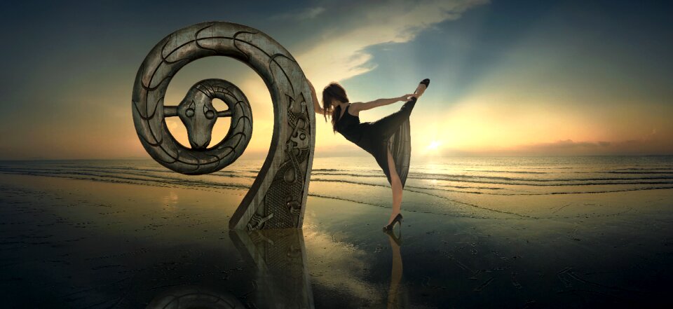 Sea woman beach