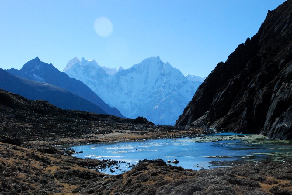 Nepal mountain landscape top view