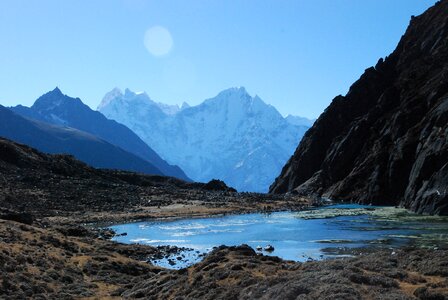 Nepal mountain landscape top view photo