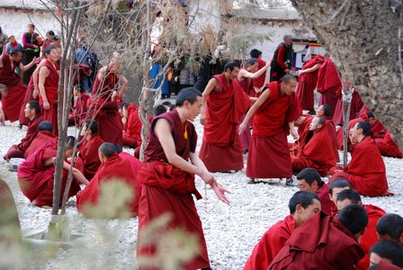 Tibet monks training photo