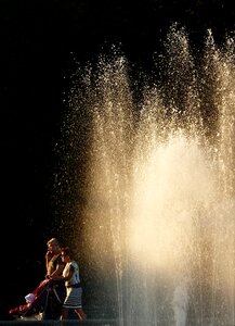 Sunny water spray photo