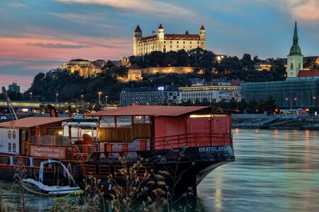 Castle in the evening danube