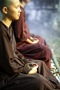 Theravada buddhism meditate photo