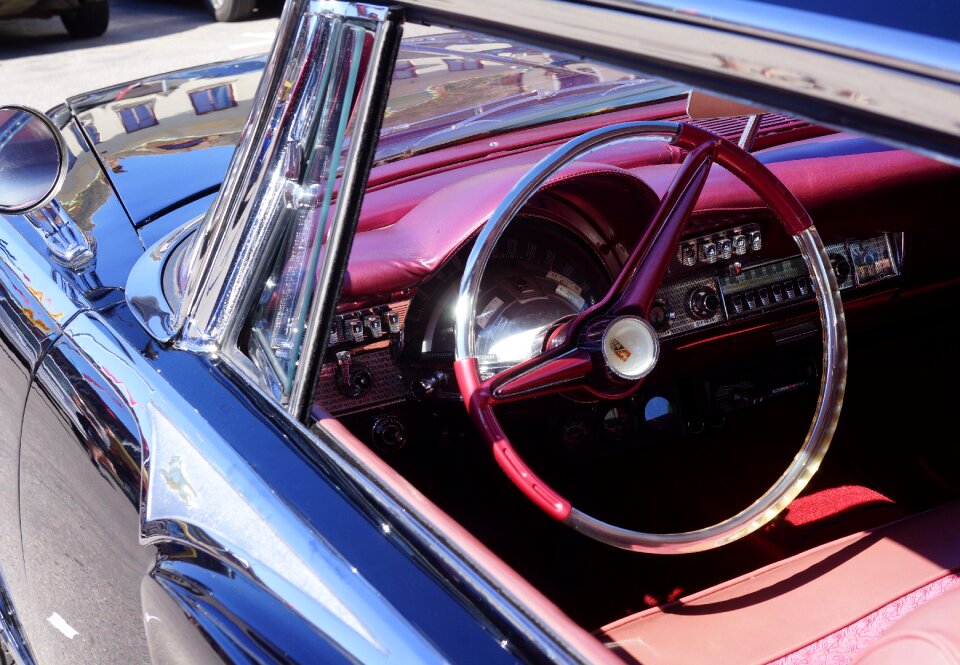 Vintage car car steering wheel