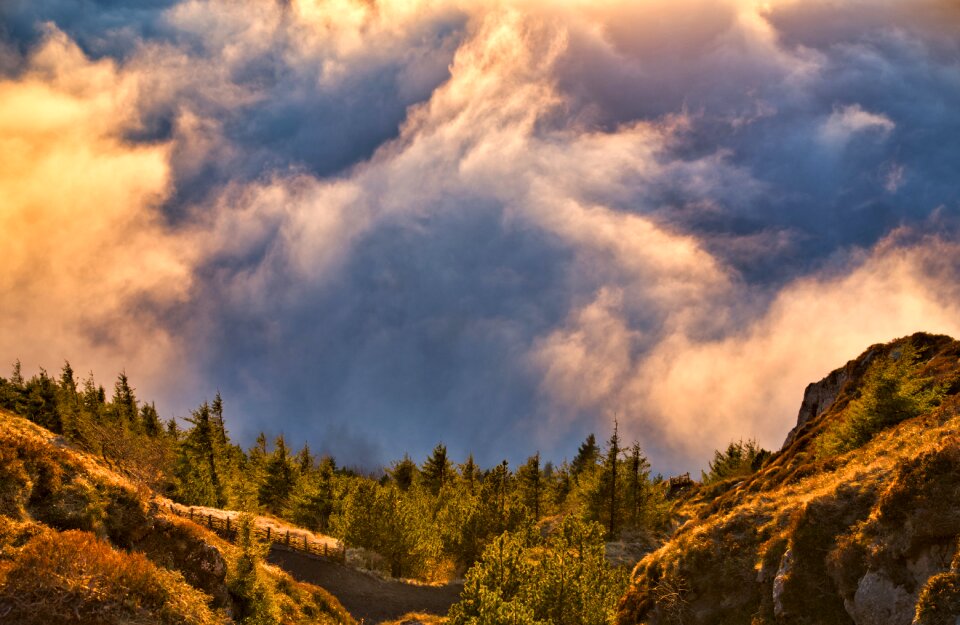Sunset mountain evening