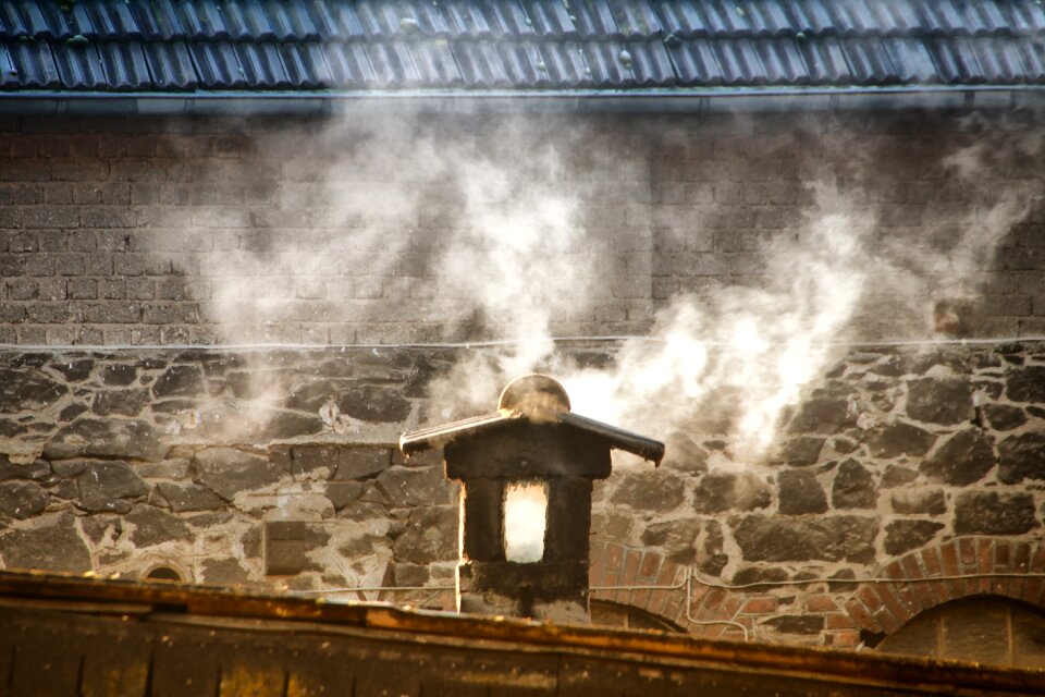 Steam building detail photo