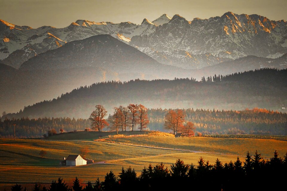 Landscape dawn alpine