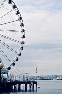 Ferris wheel city water photo