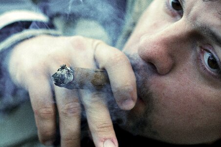 Man cancer cigarette photo