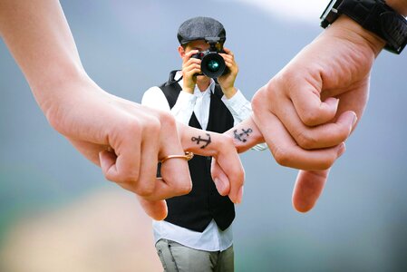 Couple together fingers