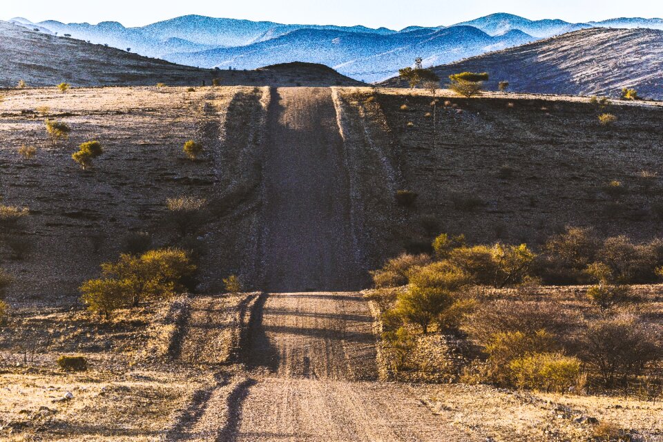 Road trip desert landscape photo
