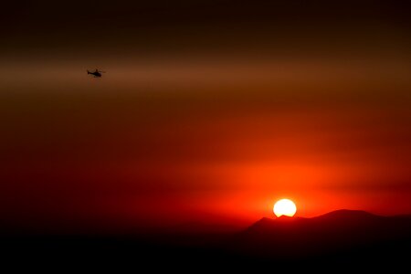 The sun view mountains