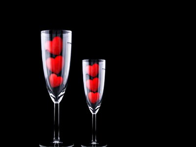 Black background romantic glass