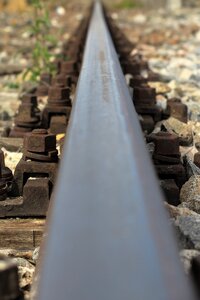 Route rusted railroad track photo