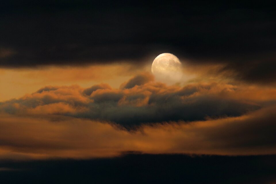 Moon full moon clouds