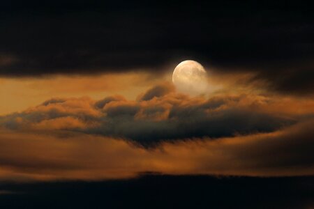 Moon full moon clouds photo