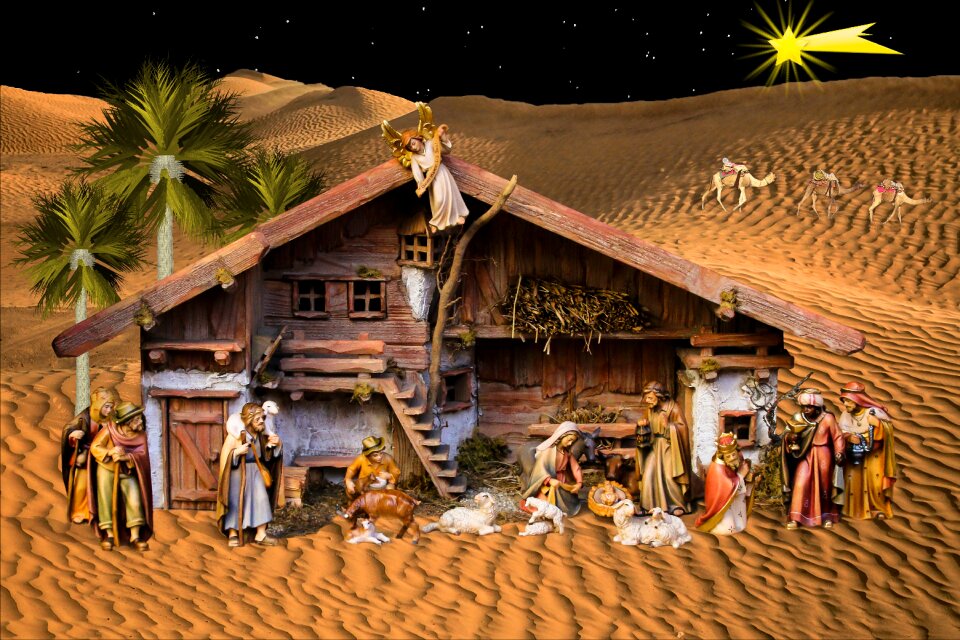 Father christmas stall jesus