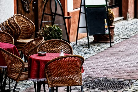 Cafe downtown pedestrian zone