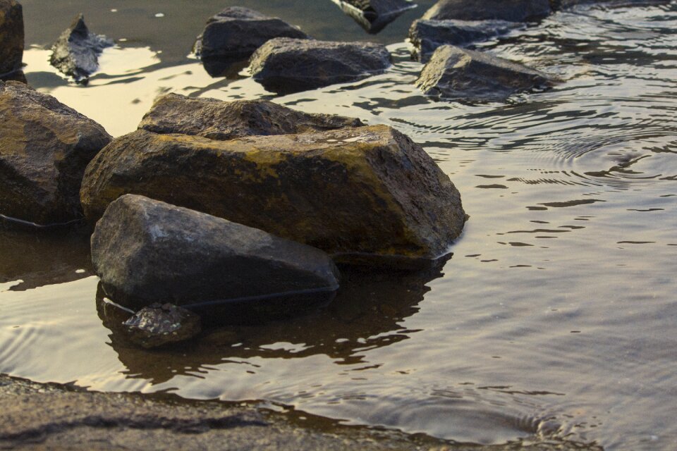Stones water dusk